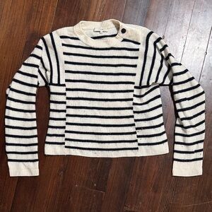 Vince navy and Cream Striped Sweater